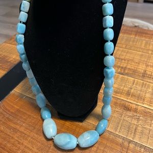 NIB - Carnelian gemstone graduated turquoise Amazonite necklace